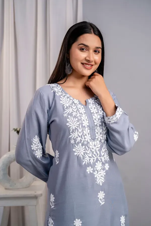 Grey_Women_S_Exclusive_Kurti_Palazzo_Set_On_Pure_Rayon_Fabric_Chikan_Suit