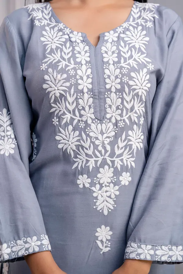Grey_Women_S_Exclusive_Kurti_Palazzo_Set_On_Pure_Rayon_Fabric_Chikan_Suit