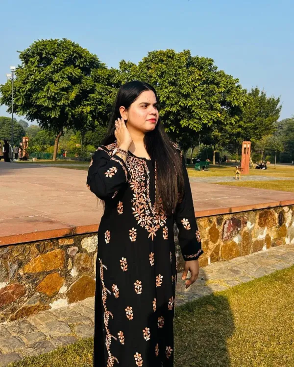 Black_Cofee_Rayon_Dual_Thread_Chikankari_Co_Ord_Set