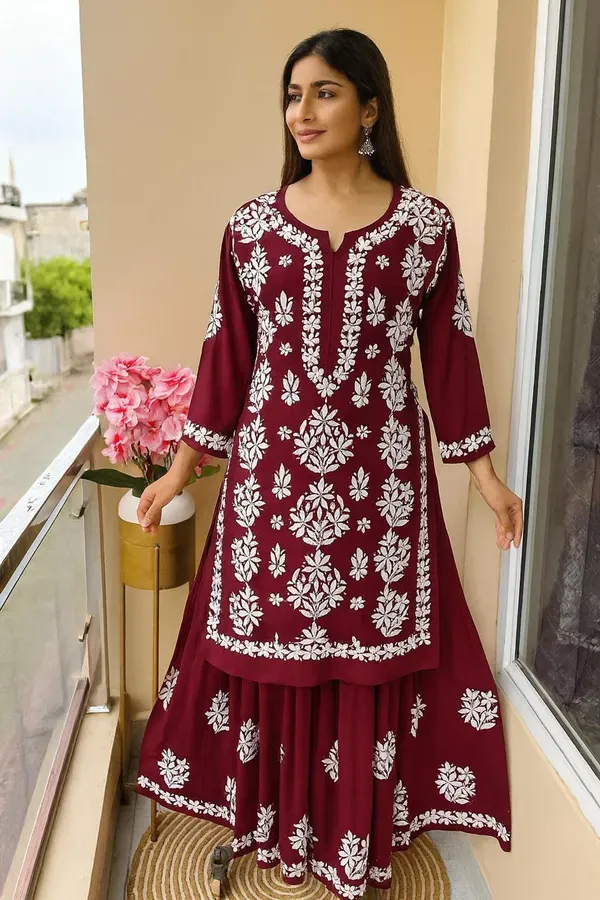 Maroon_New_Stylish_Kurta_And_Sarara_Set
