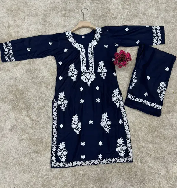 Blue_Chikankari_Kurta_Set_For_Women