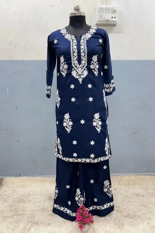 Blue_Chikankari_Kurta_Set_For_Women