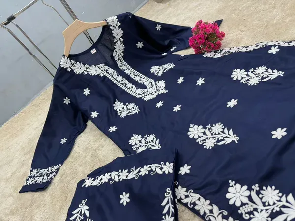 Blue_Chikankari_Kurta_Set_For_Women