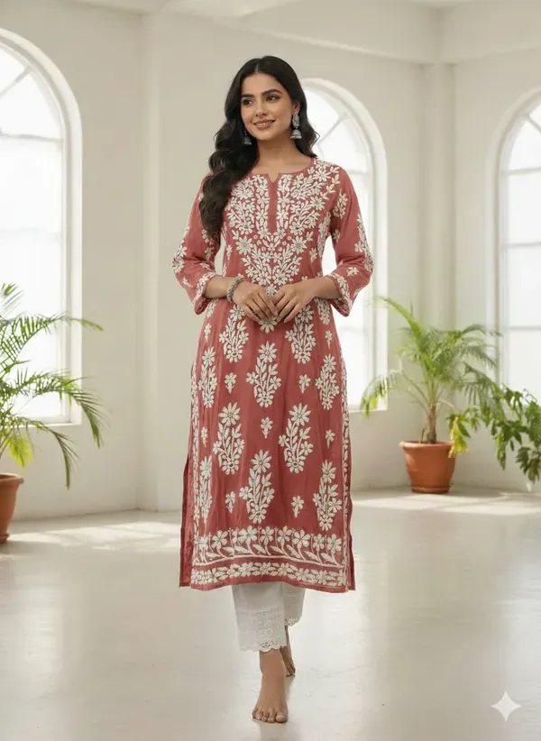 Misty_Rose_Chikankari_Premium_Modal_Straight_Kurta