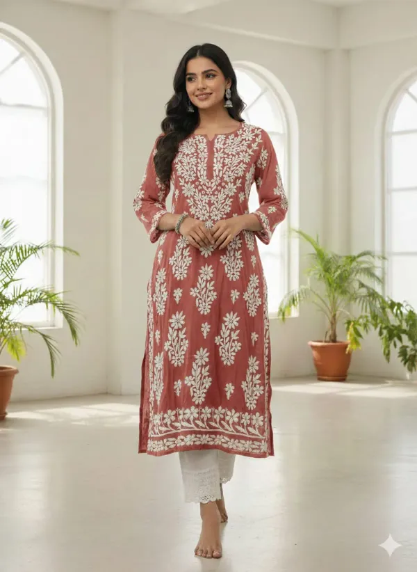 Misty_Rose_Chikankari_Premium_Modal_Straight_Kurta