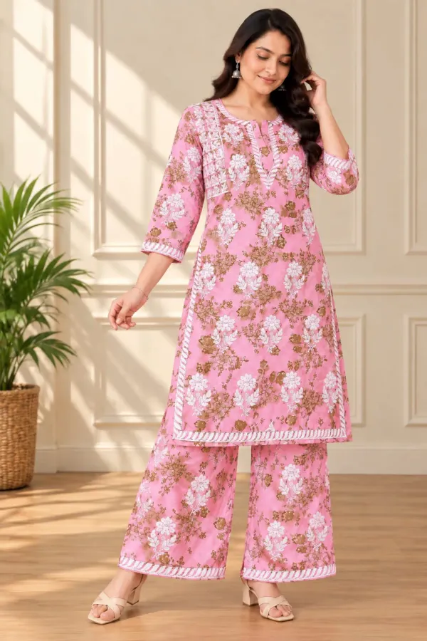 Pink_Mulmul_Cotton_Printed_Chikankari_Kurta_And_Plazzo_Set