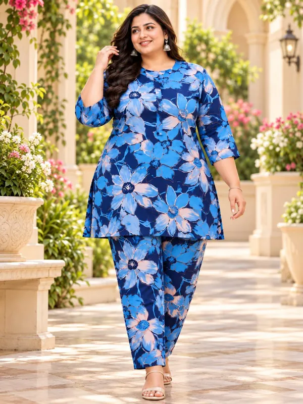 Blue_Cotton_Printed_Kurti_With_Trousers