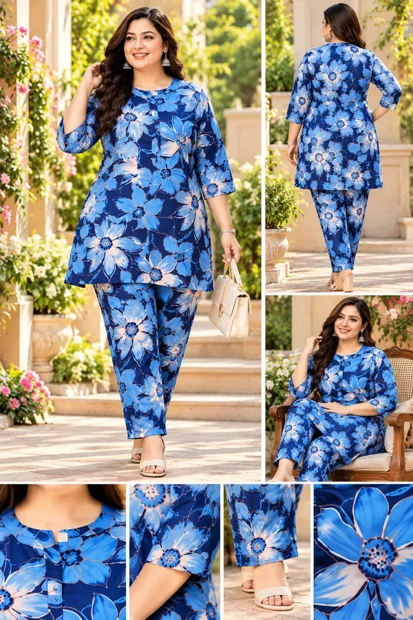 Blue_Cotton_Printed_Kurti_With_Trousers