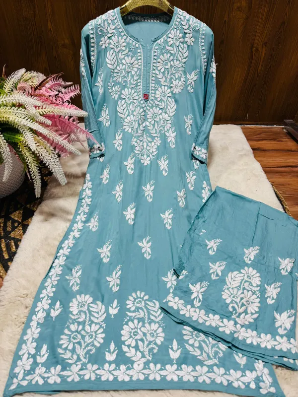 Firoji_Chikankari_Beautiful_Heavy_Work_Rayon_Plazzo_Set
