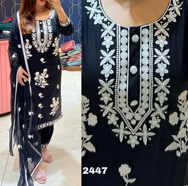 Black_Straight_Kurta_Pant_Dupatta_Set