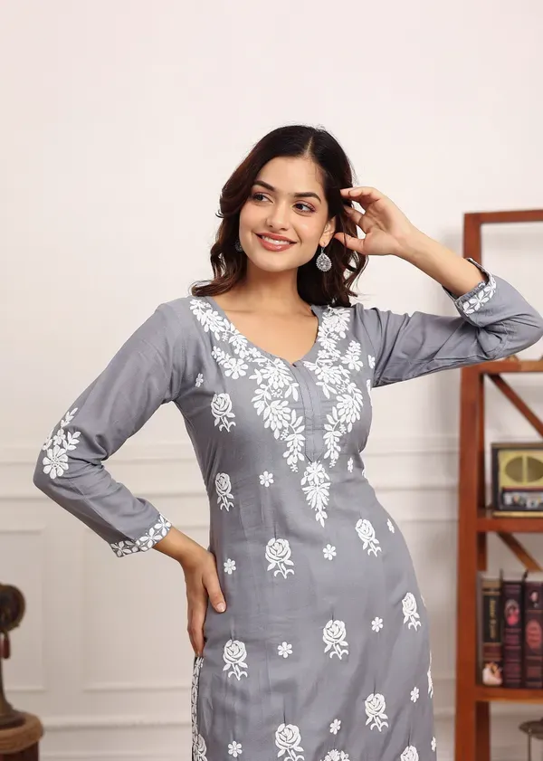 Grey_Ladies_Kurti_Set_Buy_Ladies_Kurti_Set_Online_In_India
