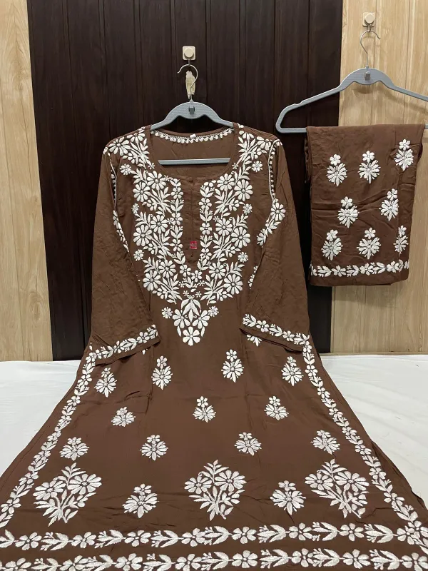 Cofee_Premium_Very_Soft_Breathable_Modal_Plazzo_Set_With_Chikankari_Work