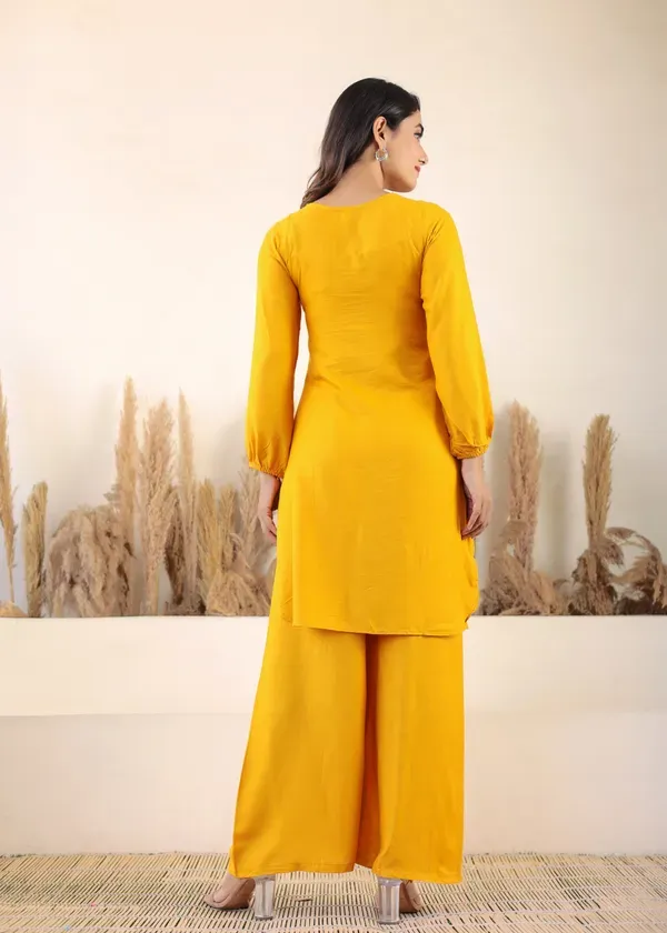 Yellow_Rayon_Chikankari_Kurta_Palazzo_Set_For_Women