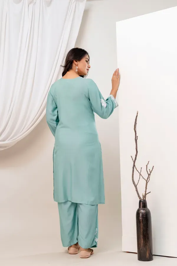Rama_Green_Beautiful_Embroidered_Chikankari_Kurta_Set