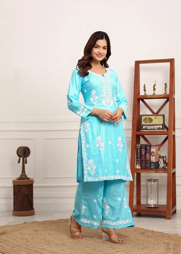 Firoji_Premium_Rayon_Kurti_Plazo_Set