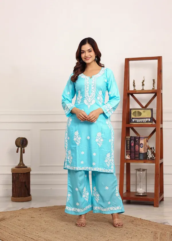 Firoji_Premium_Rayon_Kurti_Plazo_Set