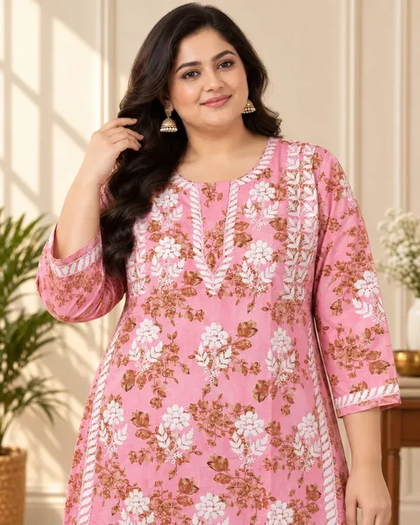 Pink_Cotton_Printed_Chikankari_Kurta_And_Plazzo_Set
