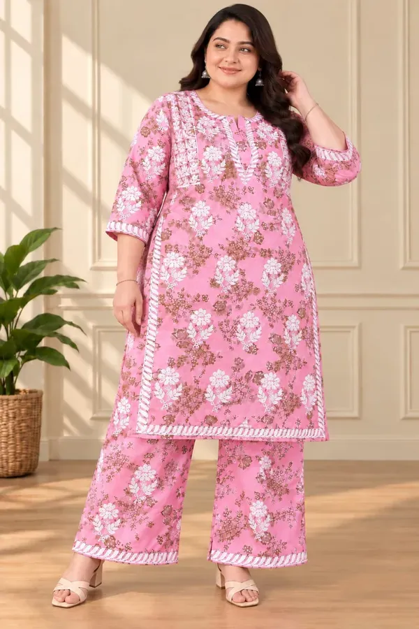 Pink_Cotton_Printed_Chikankari_Kurta_And_Plazzo_Set