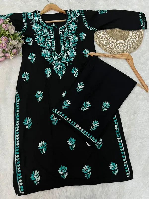 Black_Rama_Traditional_Chikankari_Work_Kurta_Set