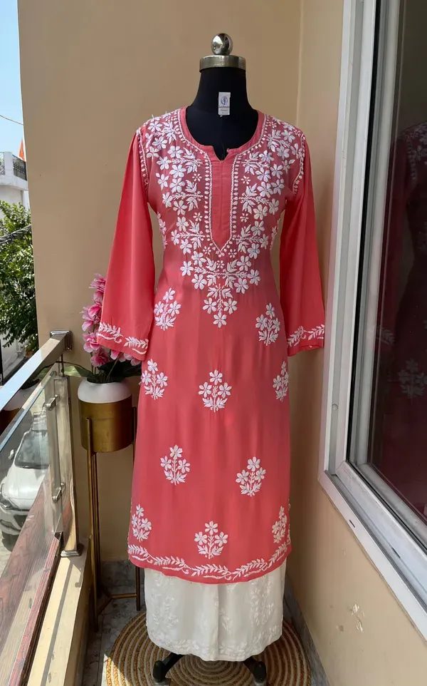 Gajari_Rayon_Kurti_And_Plazzo_Set_For_Women