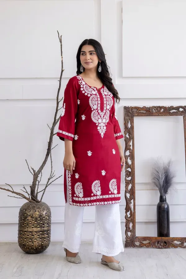 Maroon_Trendy_Fashionable_Kurtis