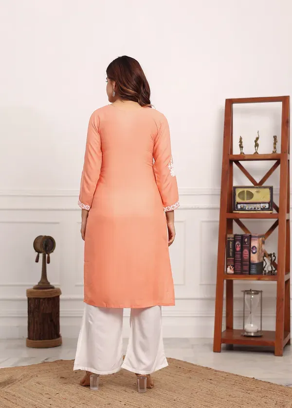 Peach_Ladies_Kurti_Set_Buy_Ladies_Kurti_Set_Online_In_India