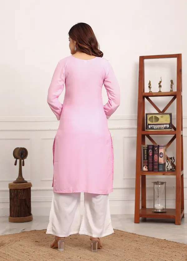 Baby_Pink_Embroidered_Chikan_Kurta_With_Plazzo_Ethnic_Indian_Wear_Chikankari_Work