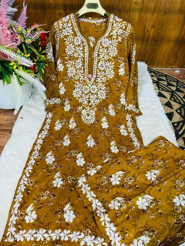Yellow_Lucknowi_Chikankari_Premium_Mal_Mal_Latest_Print_Design_Plazo_Set
