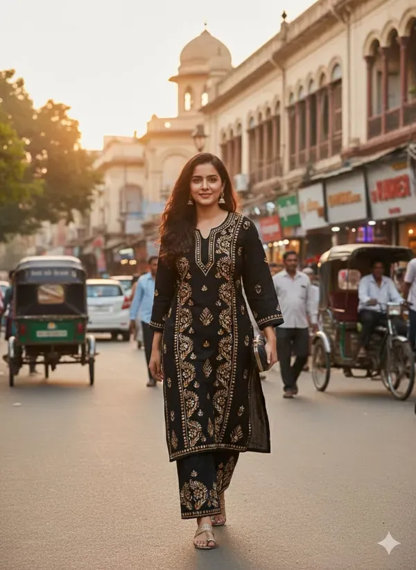 Black_Cofee_Exclusive_Soft_Rayon_Daul_Shade_Thread_Work_Kurti_Plazo_Set