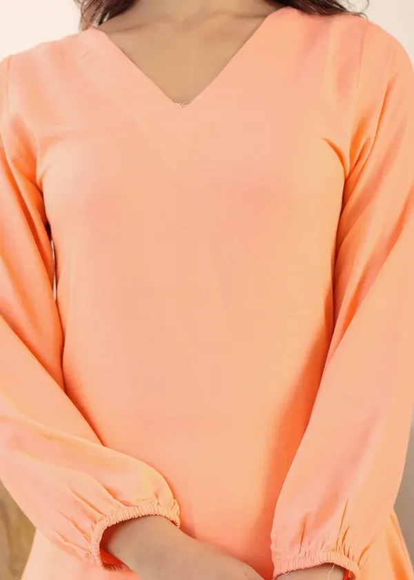 Peach_Rayon_Chikankari_Kurta_Palazzo_Set_For_Women