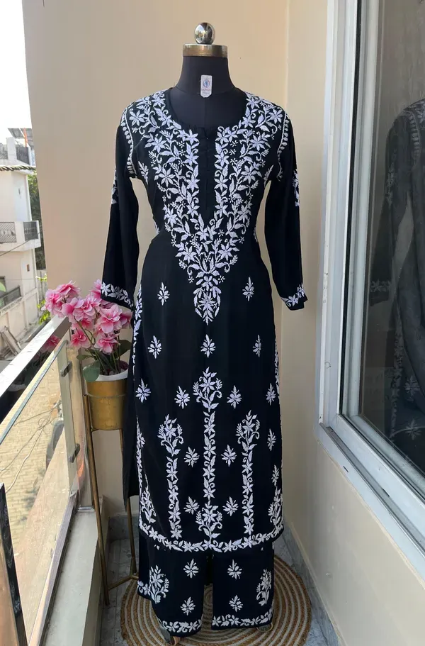 Black_Buy_Stylish_Ethnic_Chikankari_Kurta_With_Plazzzo_Set