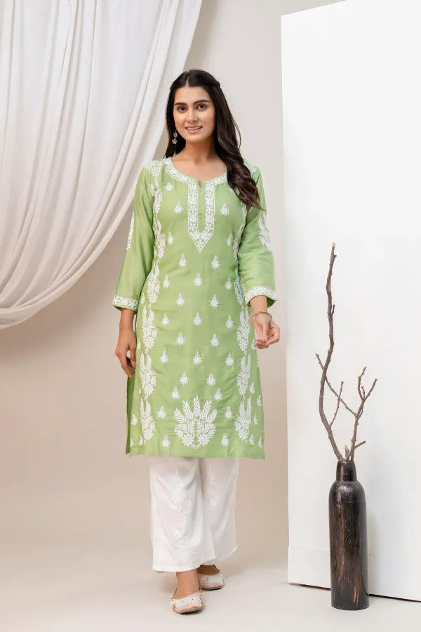Pista_Women_Embroidered_Chikankari_Modal_Kurta_Set
