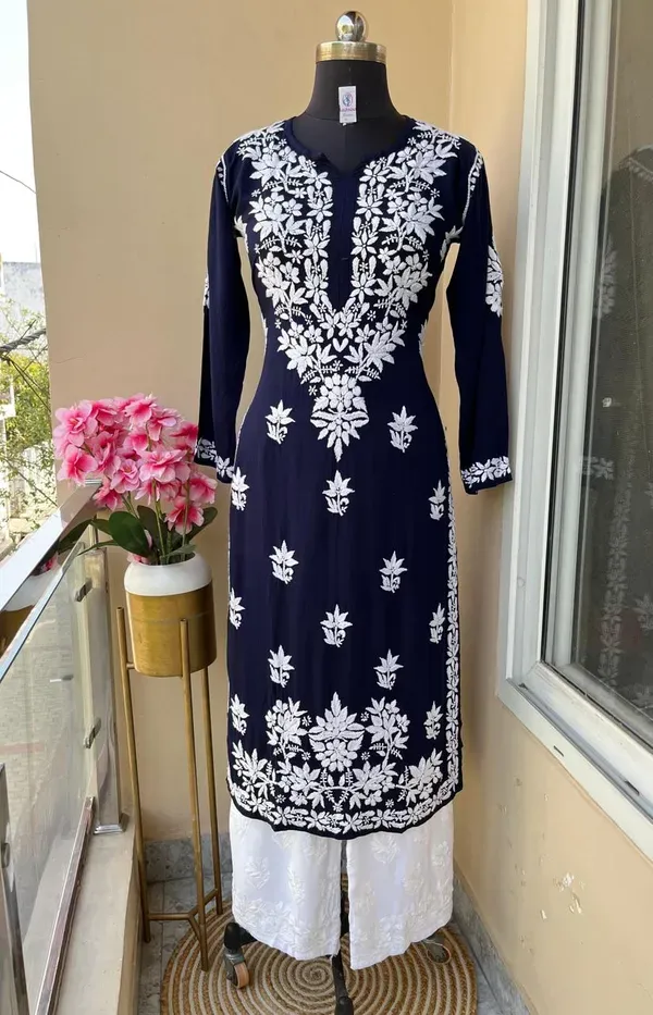 Blue_Kurti_With_Plazo_For_Women