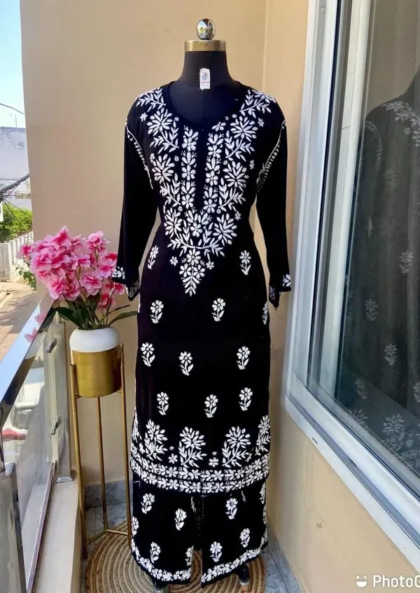 Black_Chikankari_Kurtis_For_Women