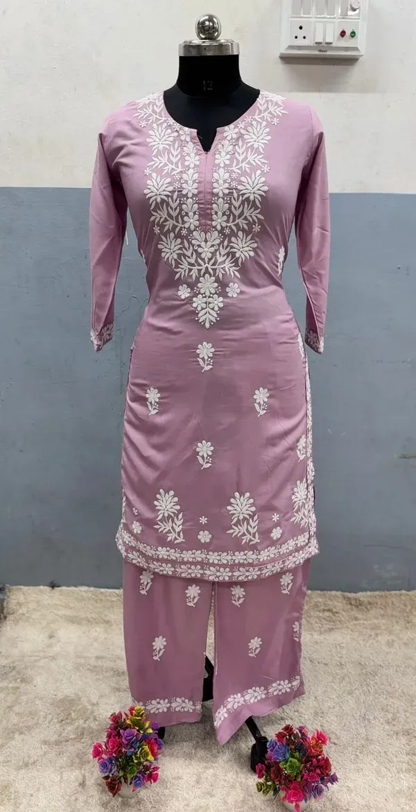 Pyazi_Chikankari_Kurtis_For_Women