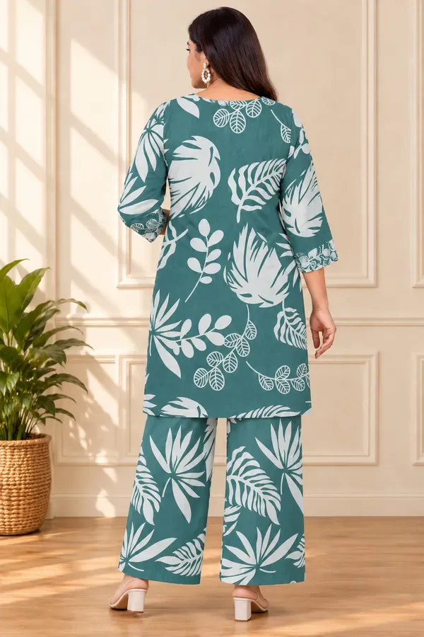 Rama_Green_Stylish_Printed_Cotton_Kurta_With_Plazzo_Set_Casual_Office_W