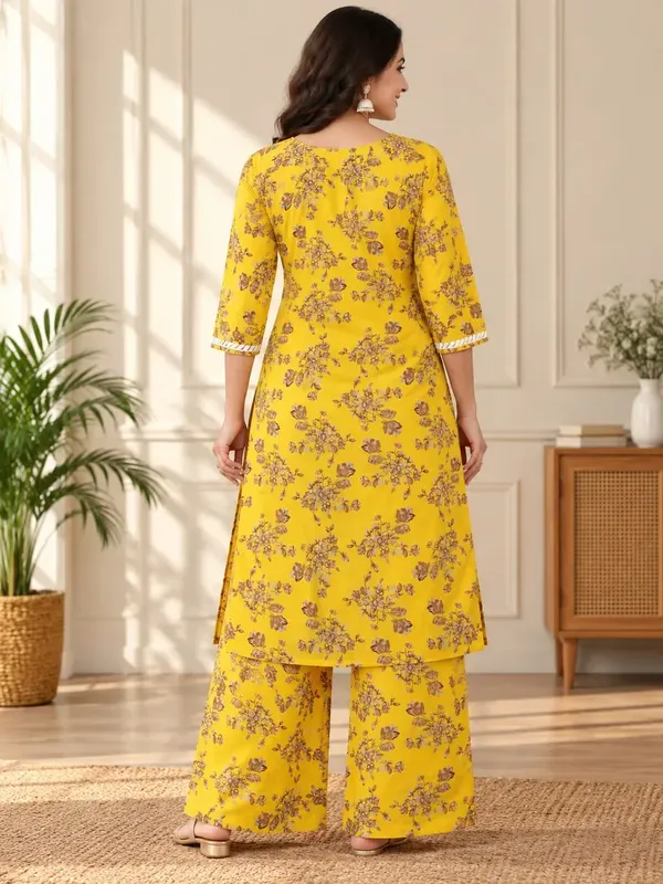 Yellow_Buy_Mulmul_Cotton_Printed_Chikankari_Kurta_And_Plazzo_Set