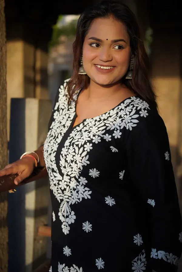 Black_Long_Chikankari_Work_Latest_Rayon_Kurti_Wirh_Plazo_Set