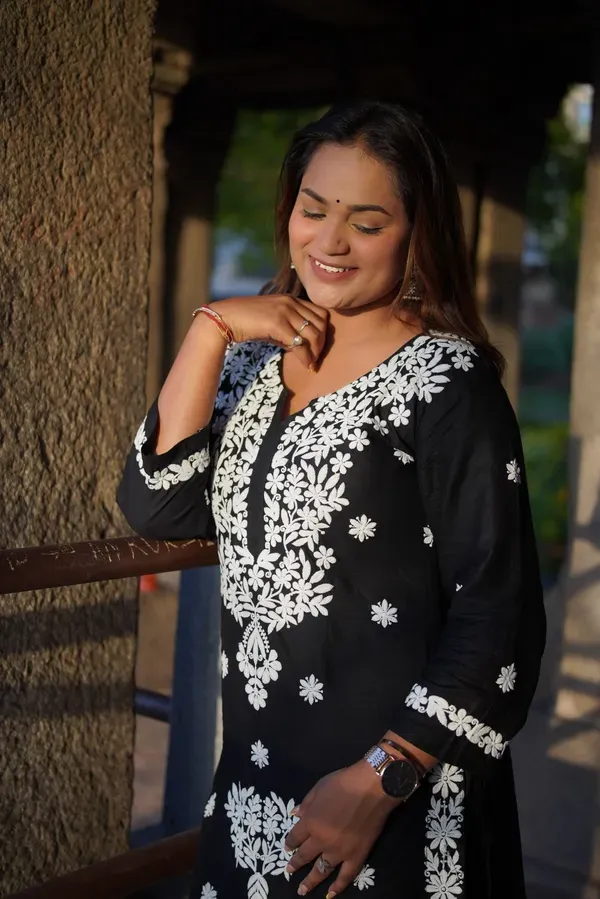 Black_Long_Chikankari_Work_Latest_Rayon_Kurti_Wirh_Plazo_Set