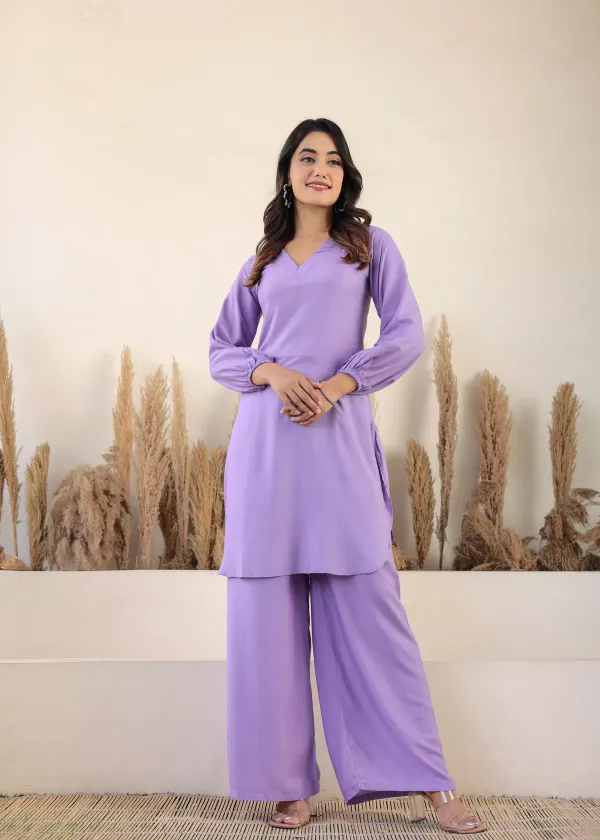 Light_Purple_Rayon_Chikankari_Kurta_Palazzo_Set_For_Women