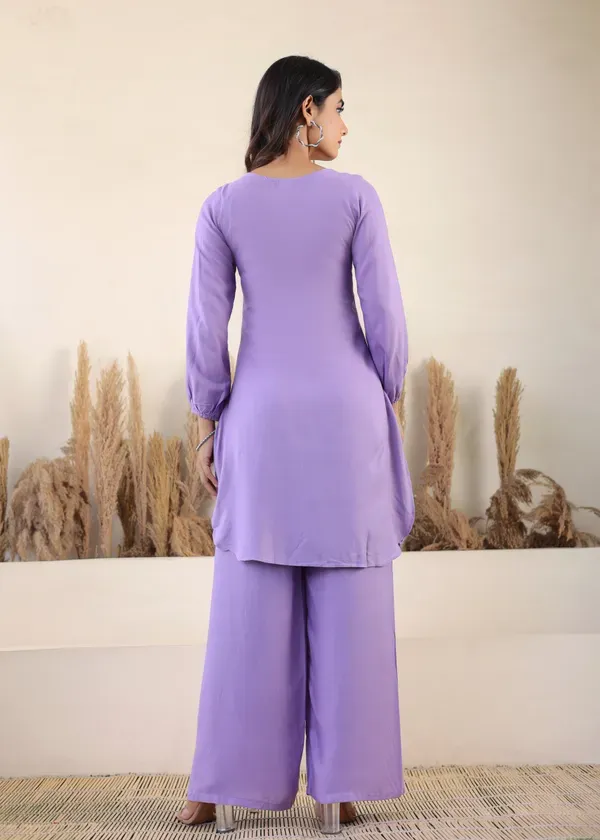 Light_Purple_Rayon_Chikankari_Kurta_Palazzo_Set_For_Women