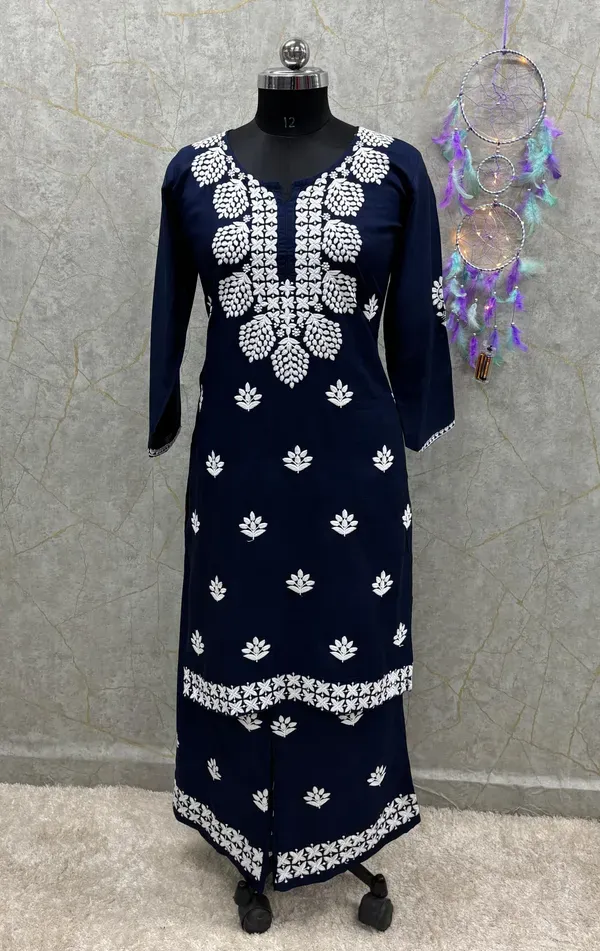 Blue_Kurti_And_Plazzo_Set