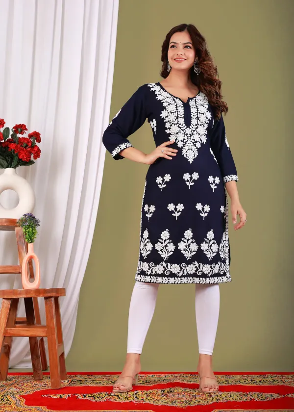 Nevy_Blue_Primum_Modal_Kurta_For_Women