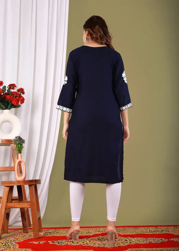 Nevy_Blue_Primum_Modal_Kurta_For_Women