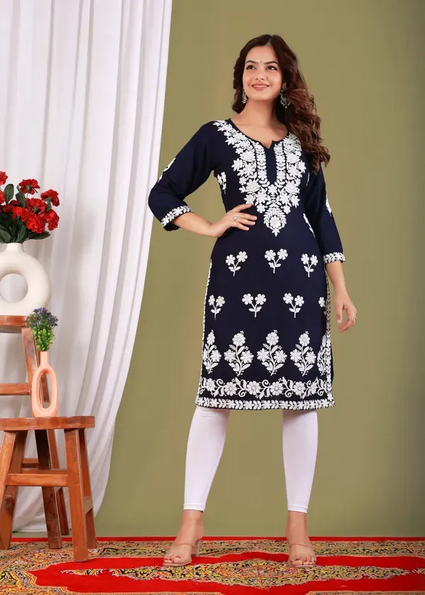 Nevy_Blue_Primum_Modal_Kurta_For_Women