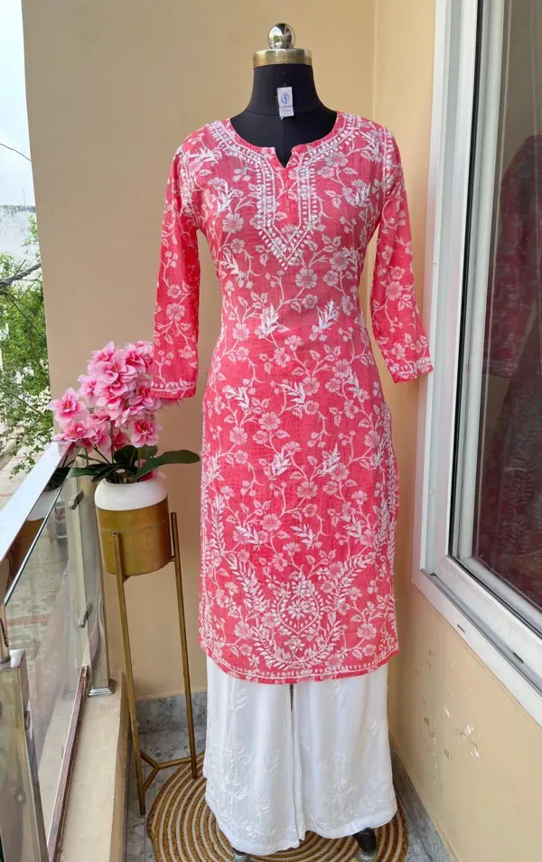 Gajari_Rayon_Printed_Kurti_With_Plazo_Set_For_Women