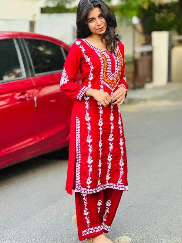 Gajari_Elegant_Chikankari_Kurta_With_Palazzo