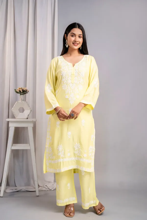 Lemon_Women_S_Exclusive_Kurti_Palazzo_Set_On_Pure_Rayon_Fabric_Chikan_Sui