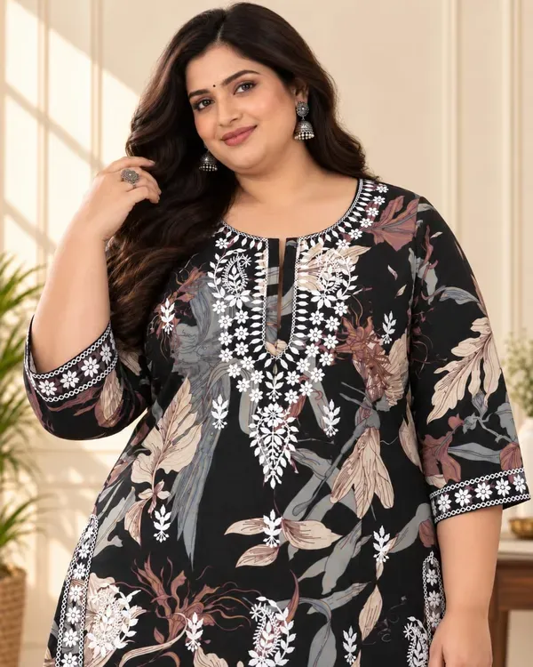 Black_Cotton_Printed_Chikankari_Work_Kurti_Set