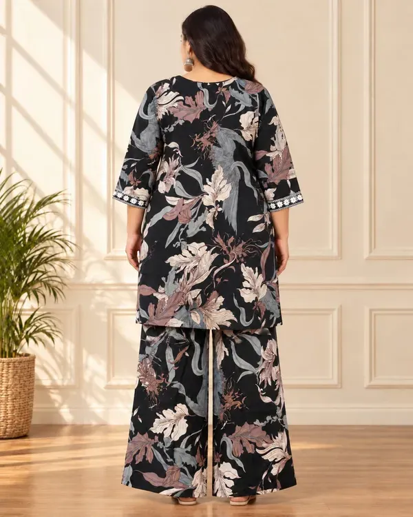 Black_Cotton_Printed_Chikankari_Work_Kurti_Set